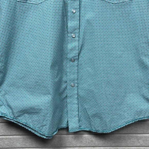 Panhandle Rough Stock Excellent Western Shirt Men’s L Blue Micro Print - Picture 4 of 9